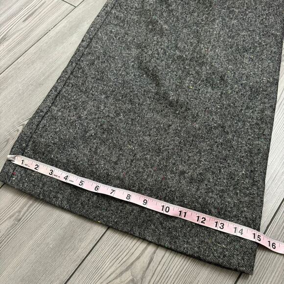 ModCloth Women Wide Leg Pant XL Gray Wool Blend Pockets Pleated Front Hook & Eye - Picture 10 of 12